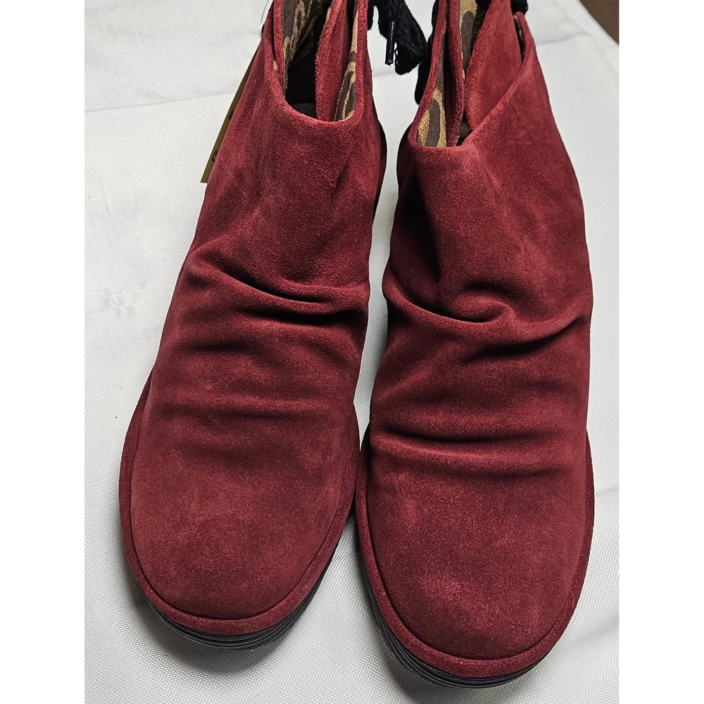 FLY LONDON YEB1788FLY Wine Oil Suede Wedge Ankle Boots Shoes Womens Size 36 US 6